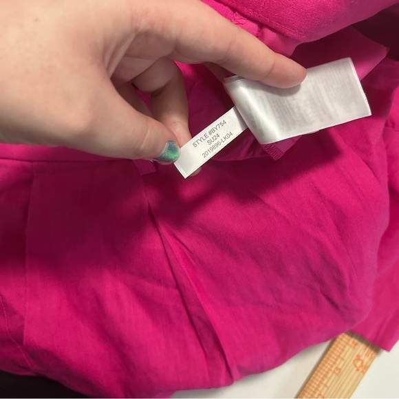 J. Crew Factory Linen Blend Pleated Trouser Pants Fuchsia Fantasy Pink 14 Q2 - Picture 6 of 9